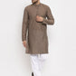Jompers Men Grey Cotton Printed Kurta Only | Swadesiicart