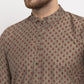 Jompers Men Grey Cotton Printed Kurta Only | Swadesiicart