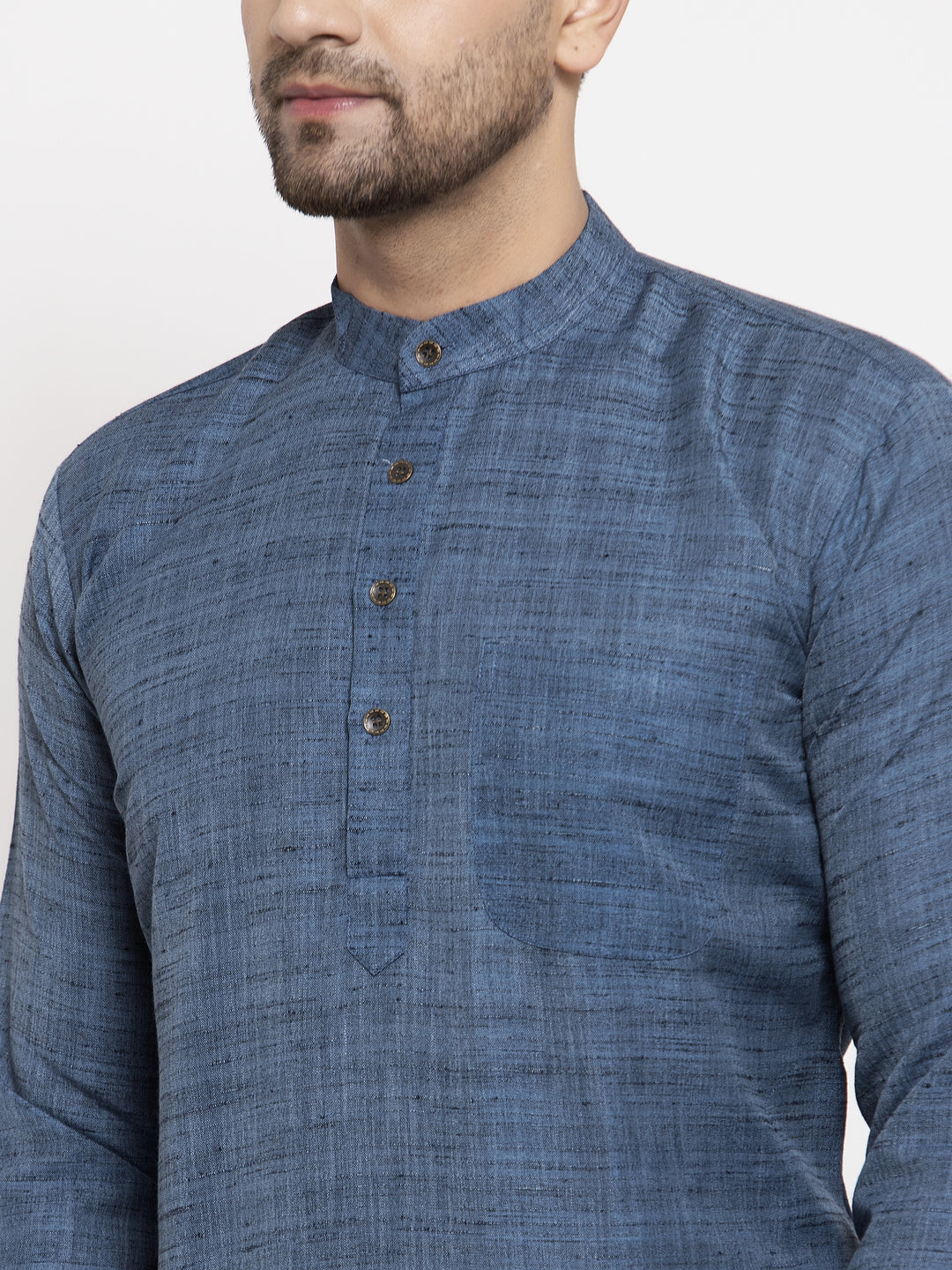 Jompers Men Blue Self Design Kurta with Pyjamas | Swadesiicart
