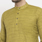 Jompers Men Green Self Design Kurta with Pyjamas | Swadesiicart