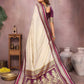 Aastha Fashion Cream Kalamkari Silk Weaving Saree