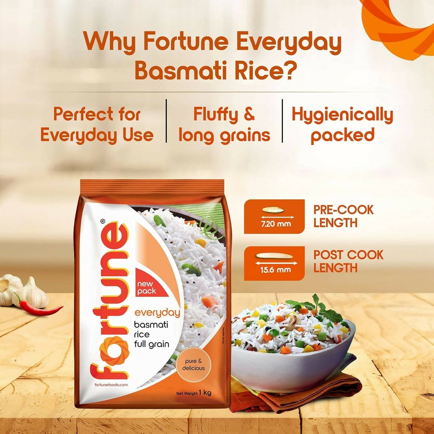 Fortune Everyday Basmati Rice - Swadesiicart