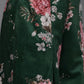 Ahalyaa Women Floral Printed Velvet Tunic with Palazzos - Green Color | Swadesiicart