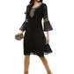 Ahalyaa Women's Black Georgette Glitter Print Kurta | Swadesiicart