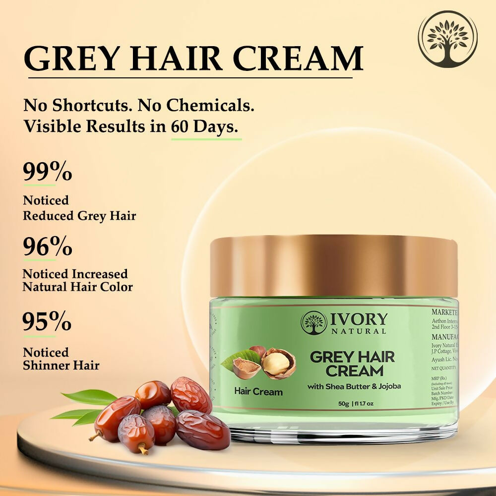 Ivory Natural Cream For Greys Restore Natural Hair Color | Swadesiicart