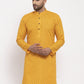 Jompers Men Yellow Printed Kurta Only | Swadesiicart