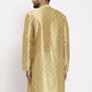 Jompers Men Green & Gold-Toned Printed Kurta onlly | Swadesiicart