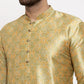 Jompers Men Green & Gold-Toned Printed Kurta onlly | Swadesiicart