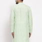 Jompers Men Mint Green Embroidered Kurta Only | Swadesiicart