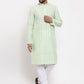 Jompers Men Mint Green Embroidered Kurta Only | Swadesiicart