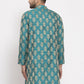Jompers Men Green Jacquard Kurta Only | Swadesiicart