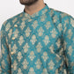 Jompers Men Green Jacquard Kurta Only | Swadesiicart