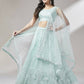 House of Panchhi Turquoise Blue Net Gotapatti Work Lehenga & Blouse, Dupatta | Swadesiicart