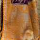 Joban Fashion Purple Crepe Chiffon Pure Handloom Banarasi Silk Saree | Swadesiicart