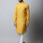 Even Apparels Yellow Color Pure Cotton Men's Kurta With Side Placket (SLD1192) | Swadesiicart