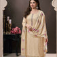 Anaita Cream Silk Embroidered Stitched Salwar Suit