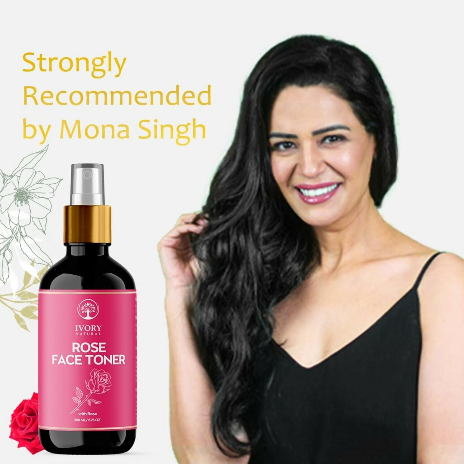 Ivory Natural Rose Facial Toner For Impurities, Soothing Hydration, Balancing Ph & Enhancing Skin Elasticity | Swadesiicart