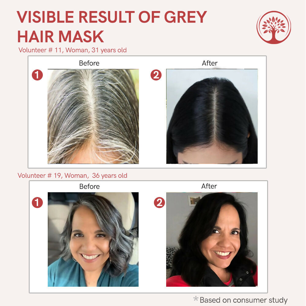 Ivory Natural Grey Mask For Hair - White To Black Hair Naturally For Both Men & Women | Swadesiicart