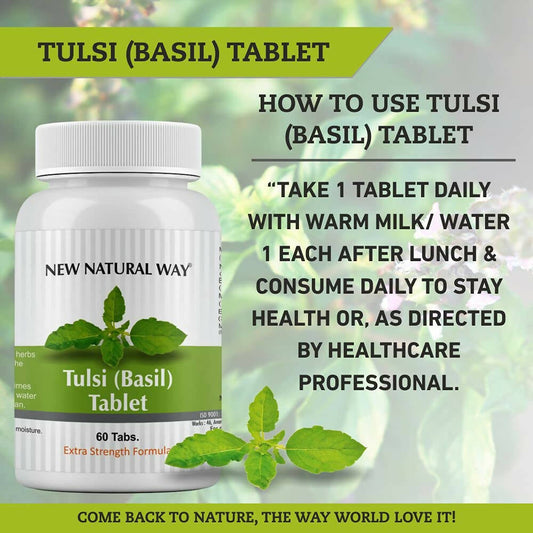 New Natural Way Tulsi (Basil) Tablets | Swadesiicart