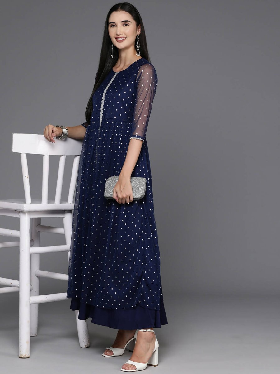 Ahalyaa Women's Traditional wear Ethnic Dress - Navy Blue | Swadesiicart