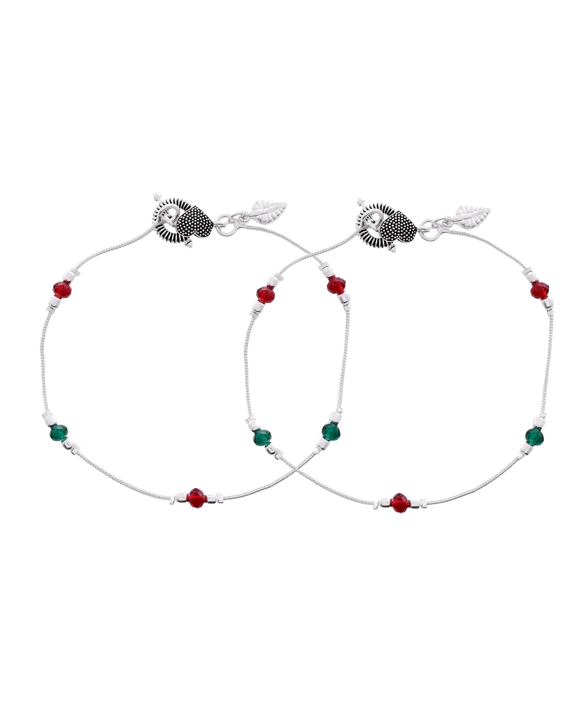 Jewels Nest Elegant Sterling Silver Designer Anklet – Adjustable & Trendy | Swadesiicart