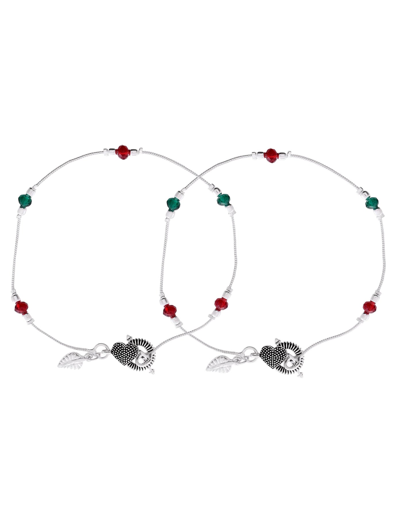 Jewels Nest Elegant Sterling Silver Designer Anklet – Adjustable & Trendy | Swadesiicart