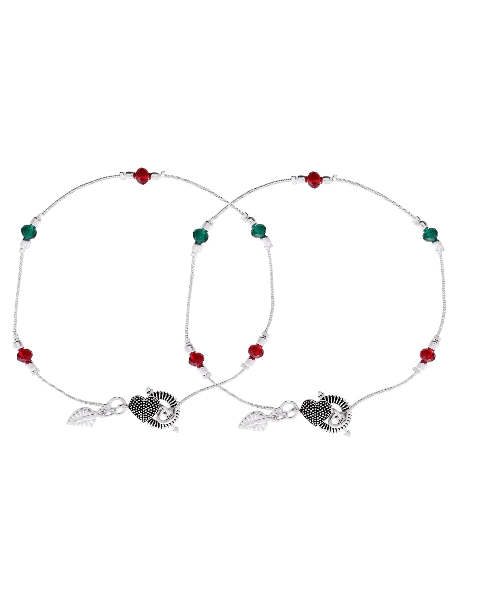 Jewels Nest Elegant Sterling Silver Designer Anklet – Adjustable & Trendy | Swadesiicart