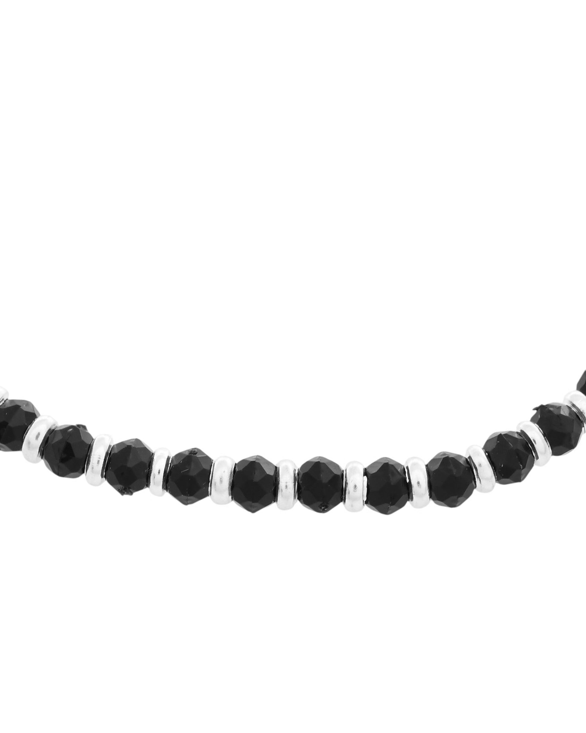 Jewels Nest Elegant Silver-Plated Black Bead Anklet – Traditional & Trendy | Swadesiicart