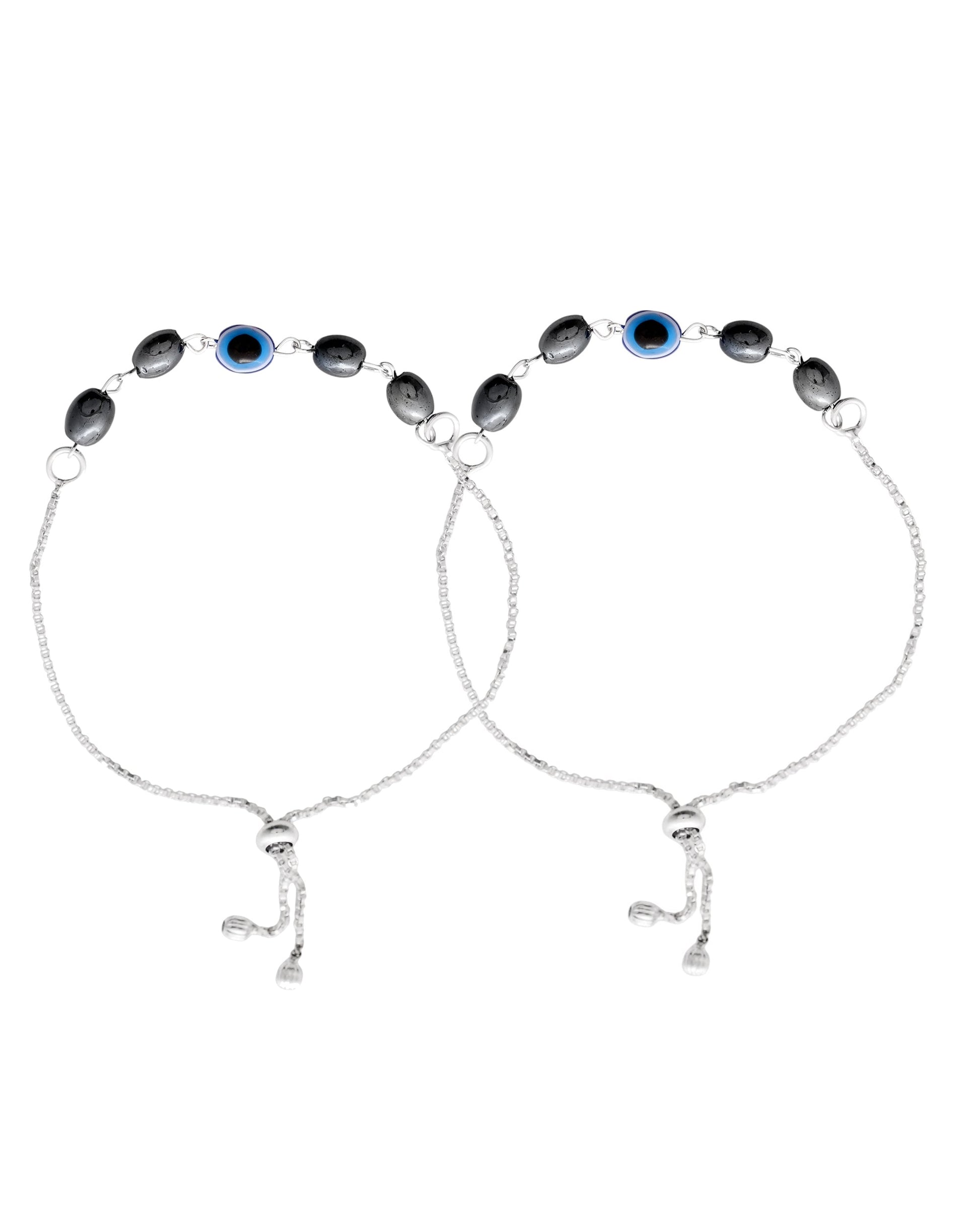 Jewels Nest Stylish Oxidized Silver & Blue Beaded Anklet – Elegant & Trendy | Swadesiicart