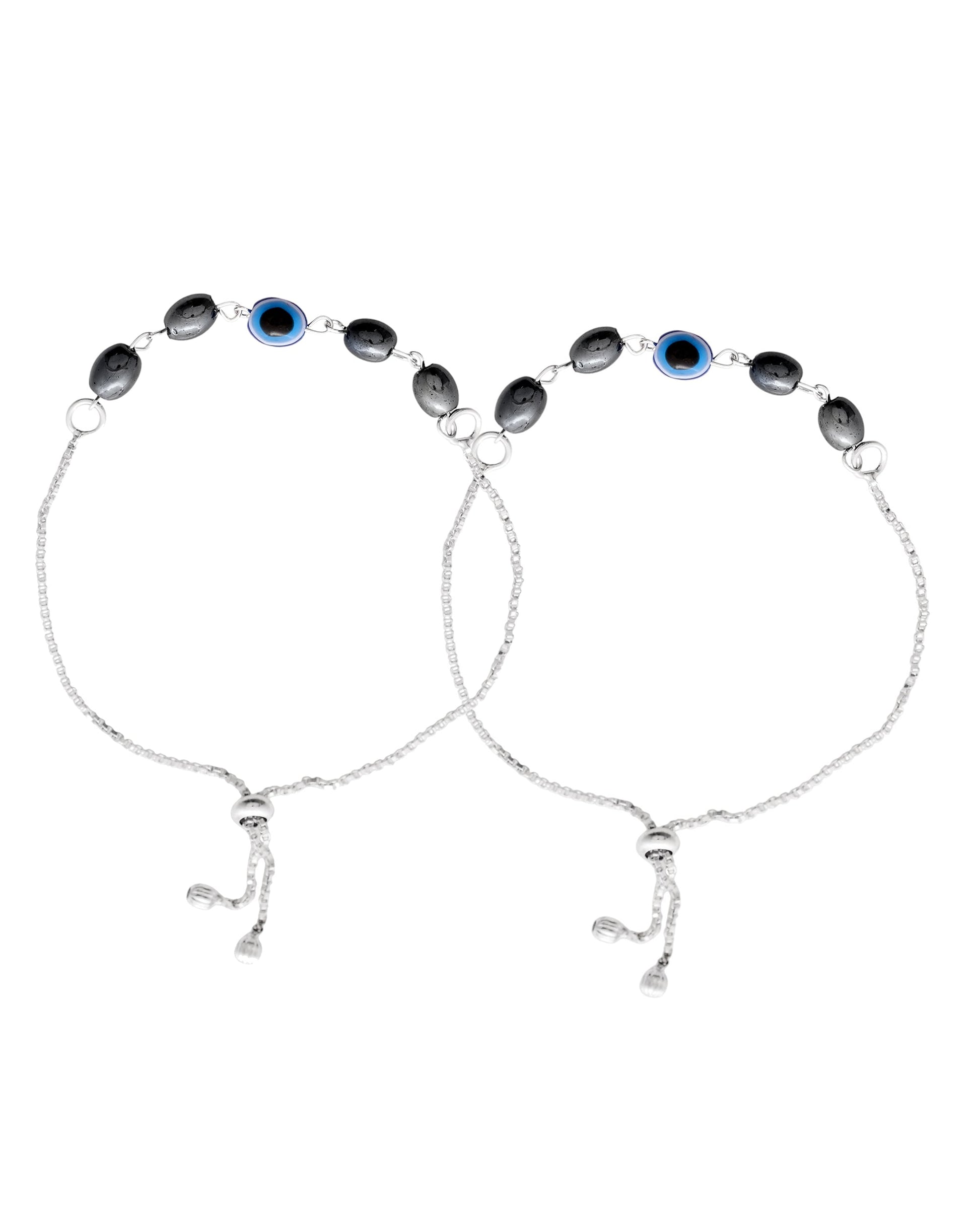 Jewels Nest Stylish Oxidized Silver & Blue Beaded Anklet – Elegant & Trendy | Swadesiicart