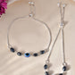 Jewels Nest Stylish Oxidized Silver & Blue Beaded Anklet – Elegant & Trendy | Swadesiicart