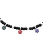 Jewels Nest Traditional Silver-Plated Black Beaded Anklet with Floral Charms | Swadesiicart