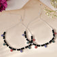 Jewels Nest Traditional Silver-Plated Black Beaded Anklet with Floral Charms | Swadesiicart