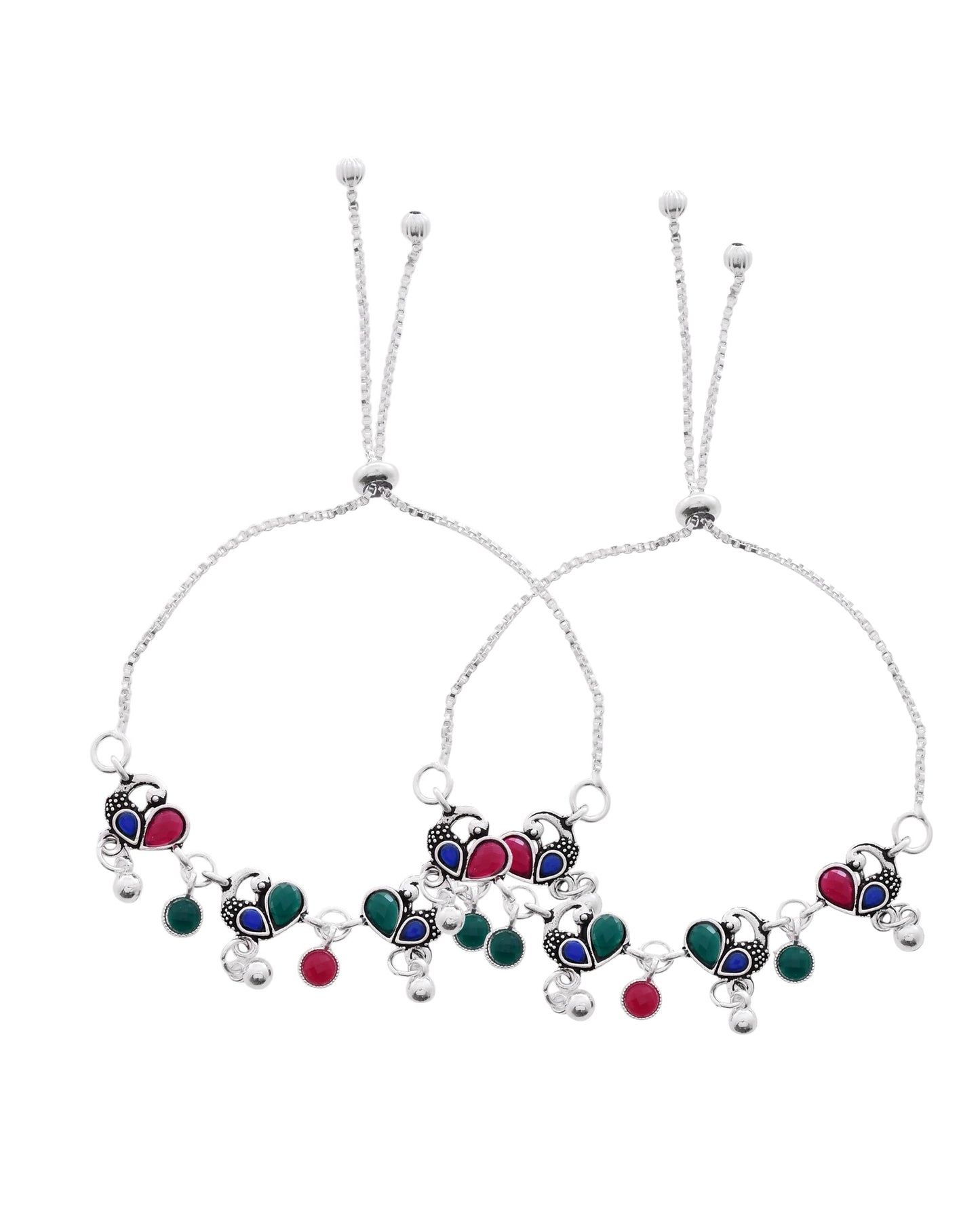 Jewels Nest Stylish Silver-Plated Designer Anklet | Swadesiicart