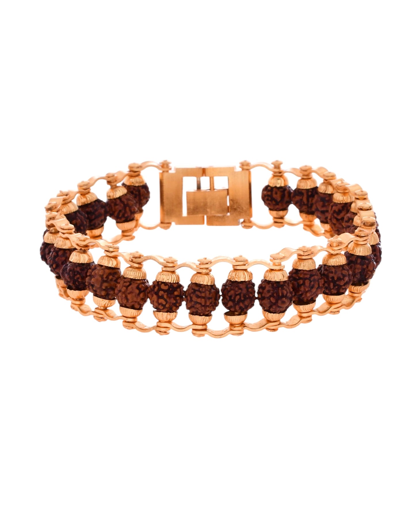 Jewels Nest Elegant Gold-Polished Rudraksha Bracelet - Swadesiicart