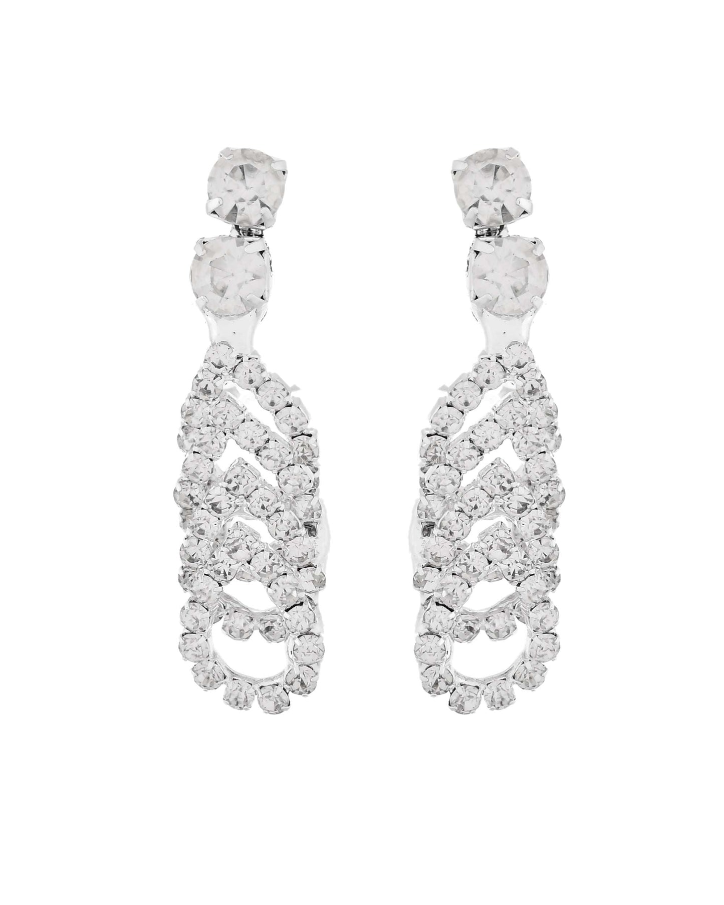 Jewels Nest Crystal-Studded Sparkling Statement Necklace & Earrings Set - Swadesiicart