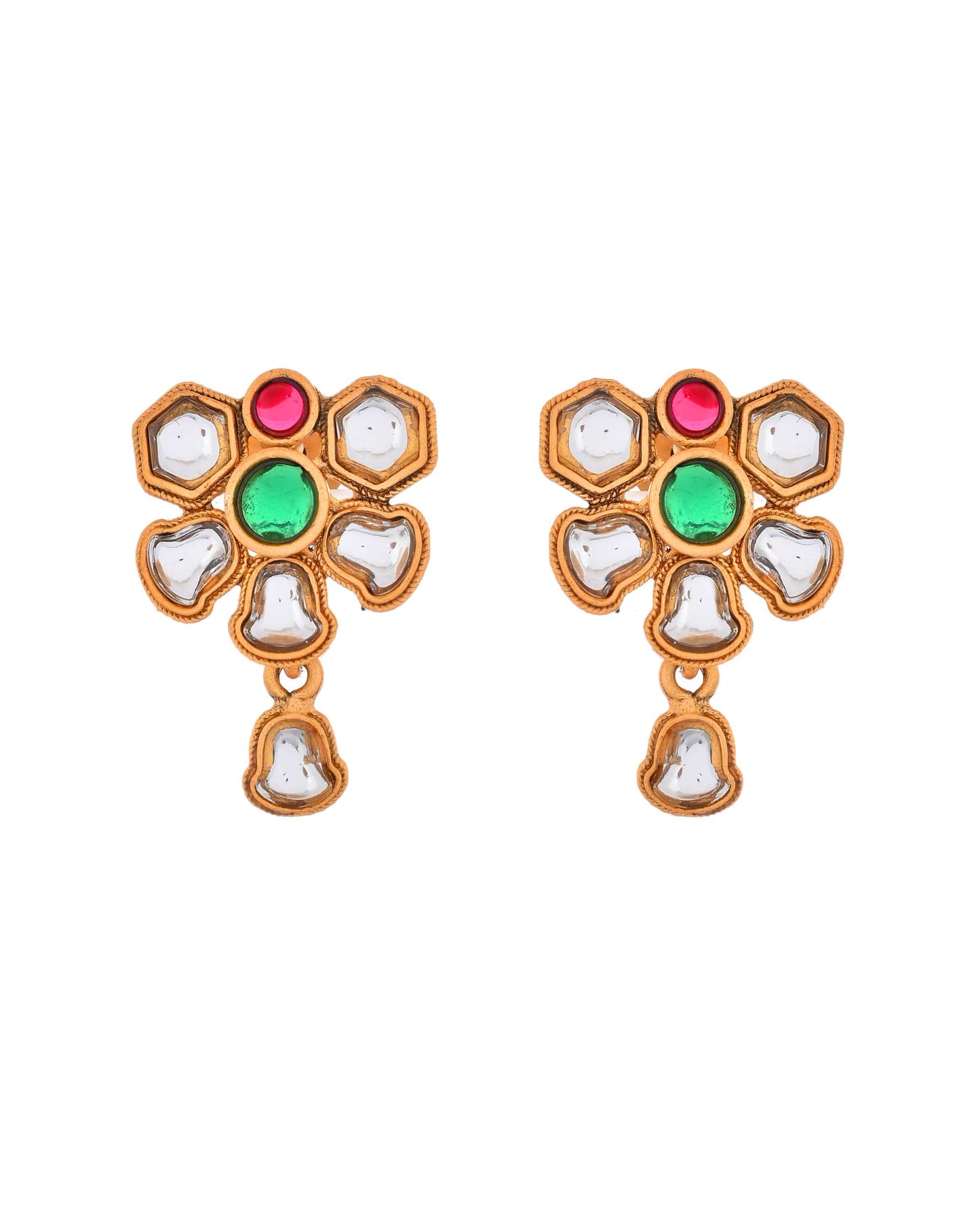 Jewels Nest Traditional Kundan Gold-Plated Jewellery Set with Mangalsutra & Earrings - Swadesiicart
