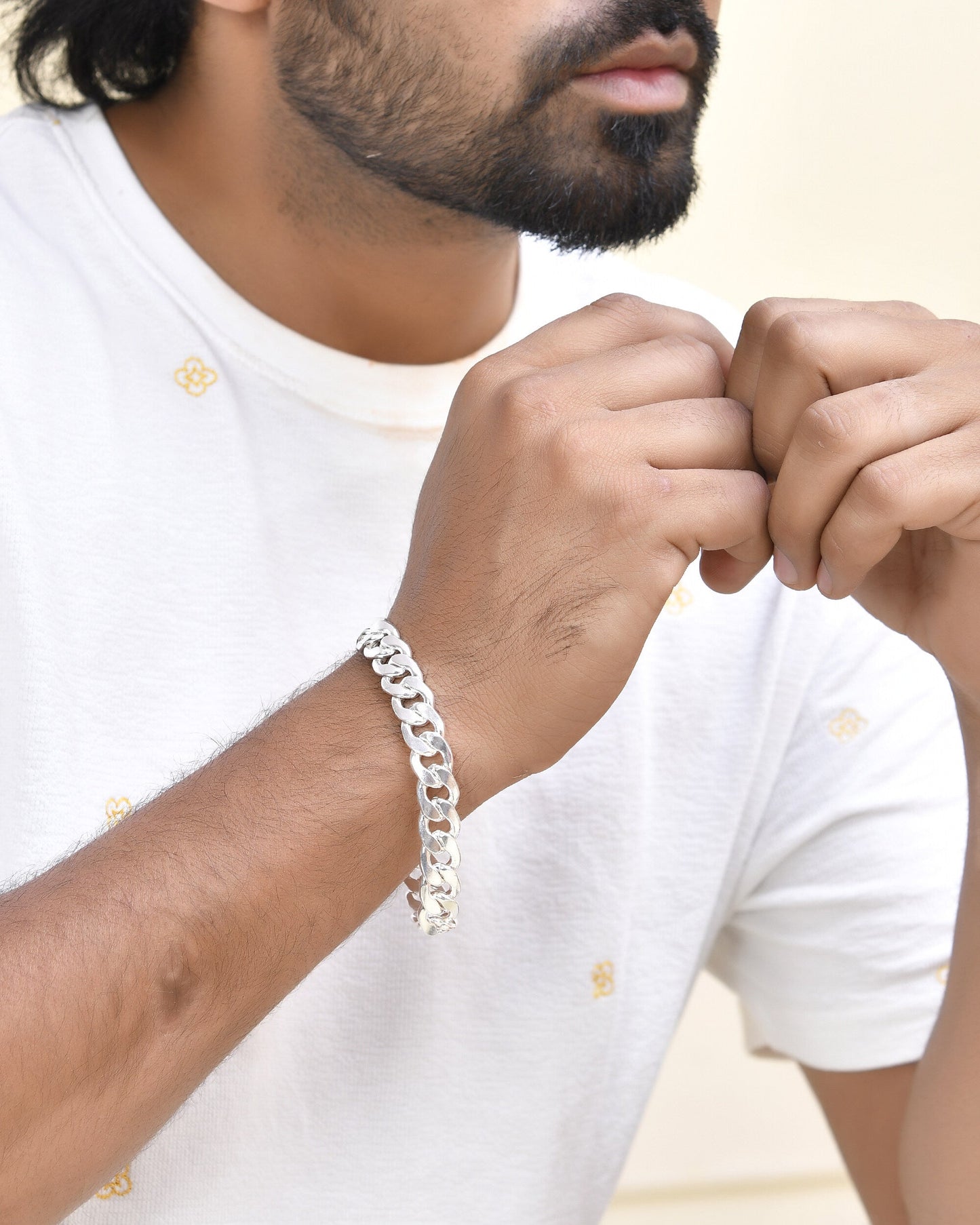 Jewels Nest Stylish Silver-Plated Chain Bracelet - Swadesiicart
