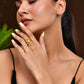 Jewels Nest Gold-Plated Textured Triple-Layer Adjustable Finger Ring | Anti-Tarnish Geometric Statement Ring for Women - Swadesiicart