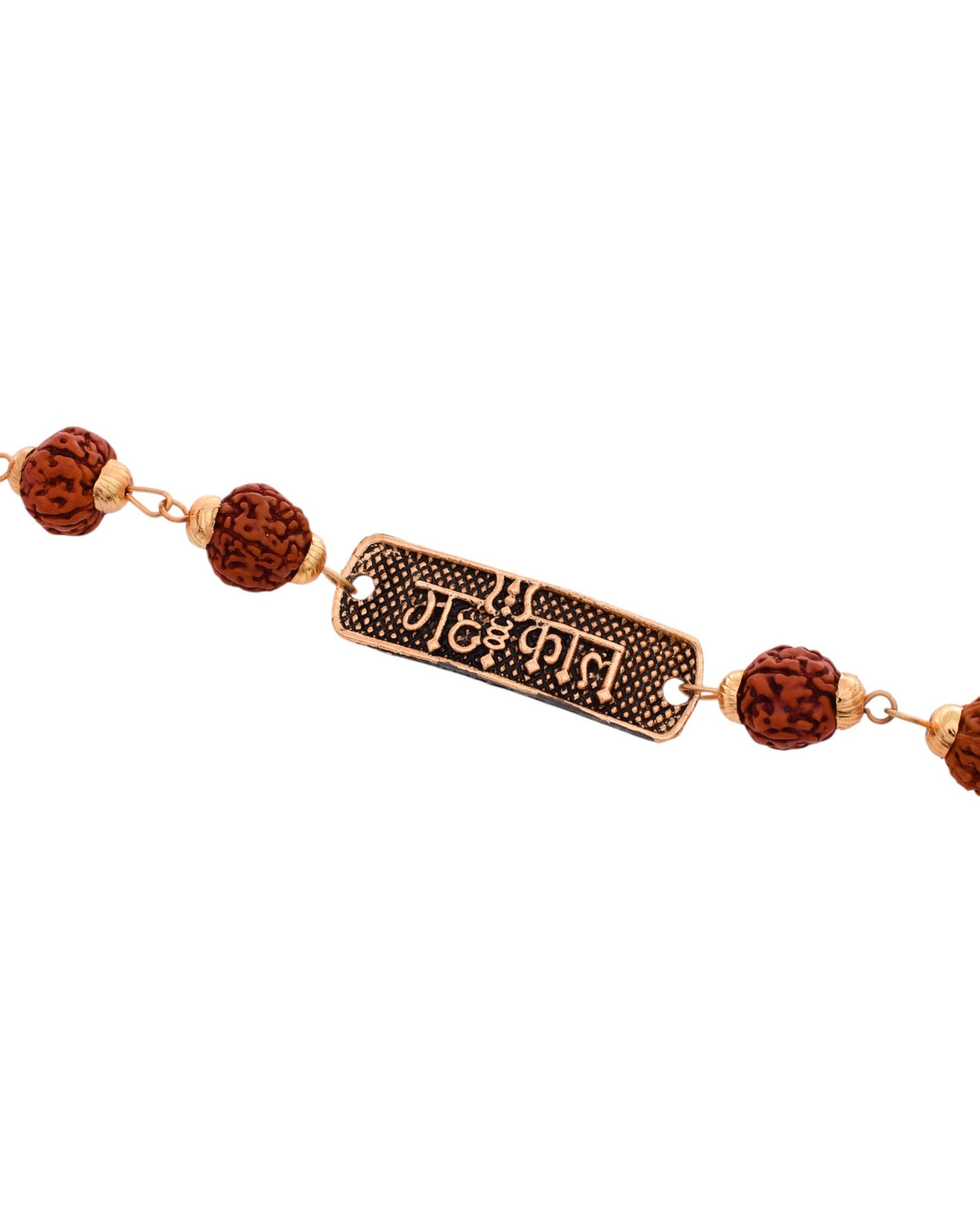 Jewels Nest Spiritual Rudraksha & Gold-Polished Bracelet - Swadesiicart