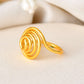 Jewels Nest Gold-Plated Spiral Dome Adjustable Finger Ring | Anti-Tarnish Modern Coil Design for Women - Swadesiicart