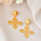 Jewels Nest Floral Bliss Drop Earrings | Elegant Matte Gold Designer Stud Danglers - Swadesiicart