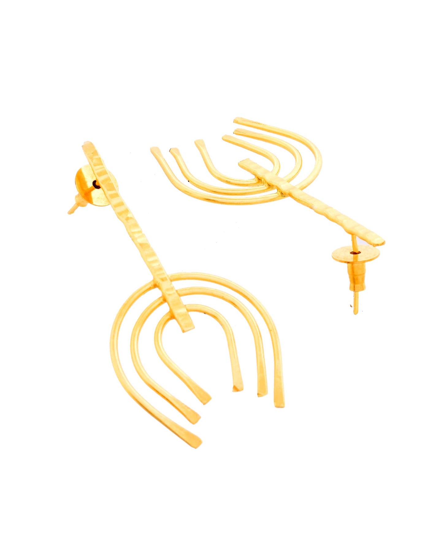 Jewels Nest Contemporary Arch Design Gold Earrings for Women – Matte Finish Statement Jewelry - Swadesiicart