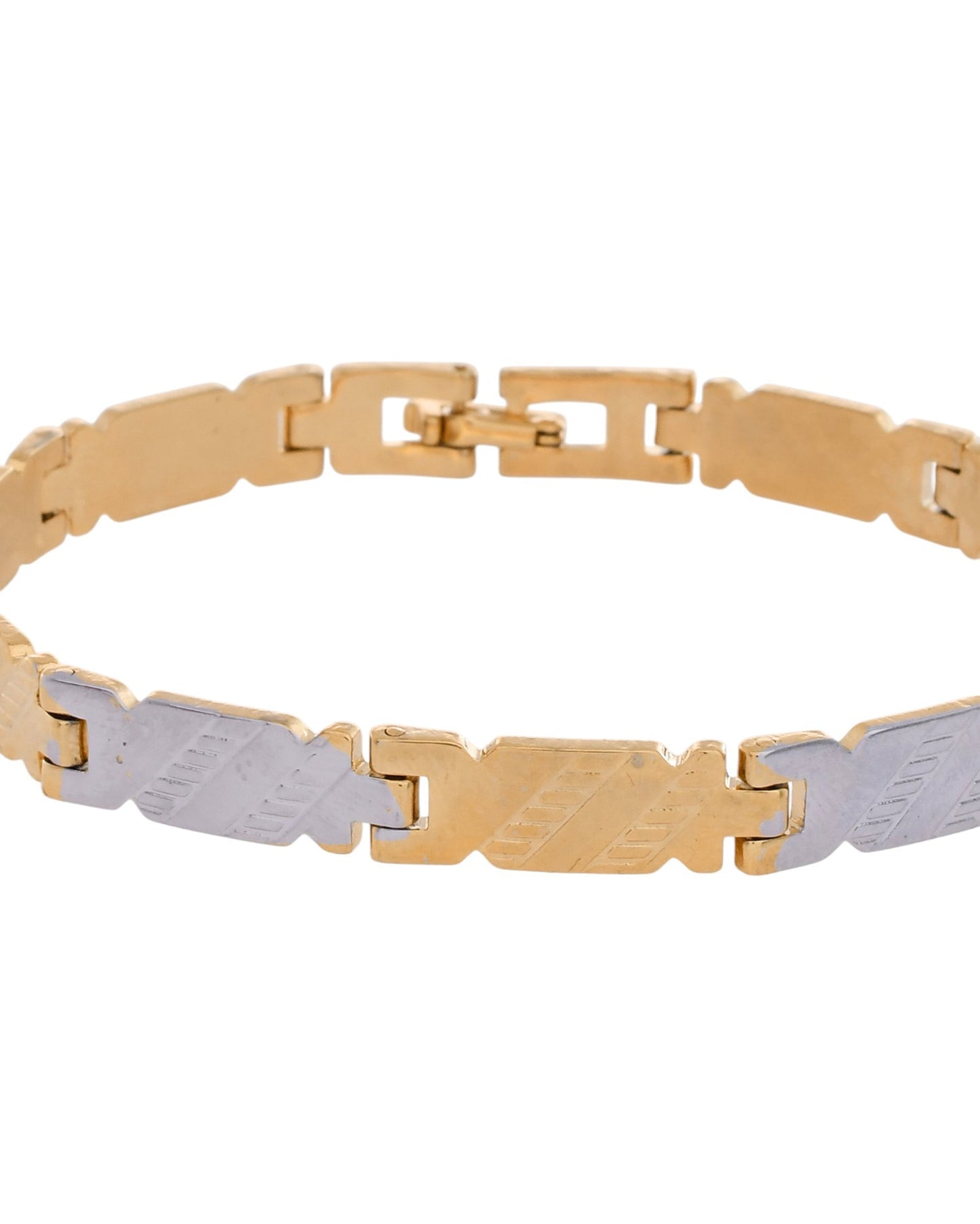Jewels Nest Elegant Two-Tone Gold & Silver Bracelet - Swadesiicart
