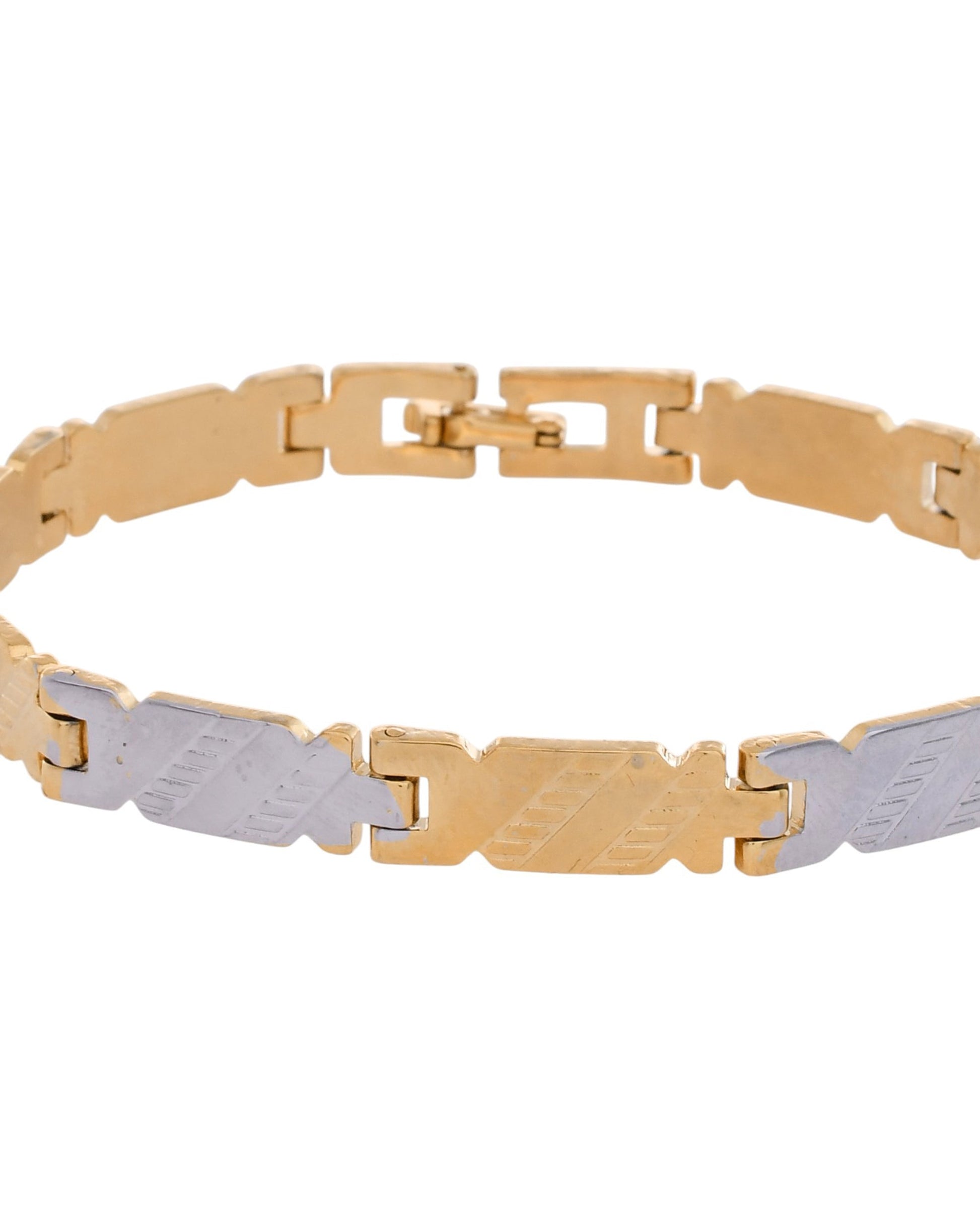 Jewels Nest Elegant Two-Tone Gold & Silver Bracelet - Swadesiicart