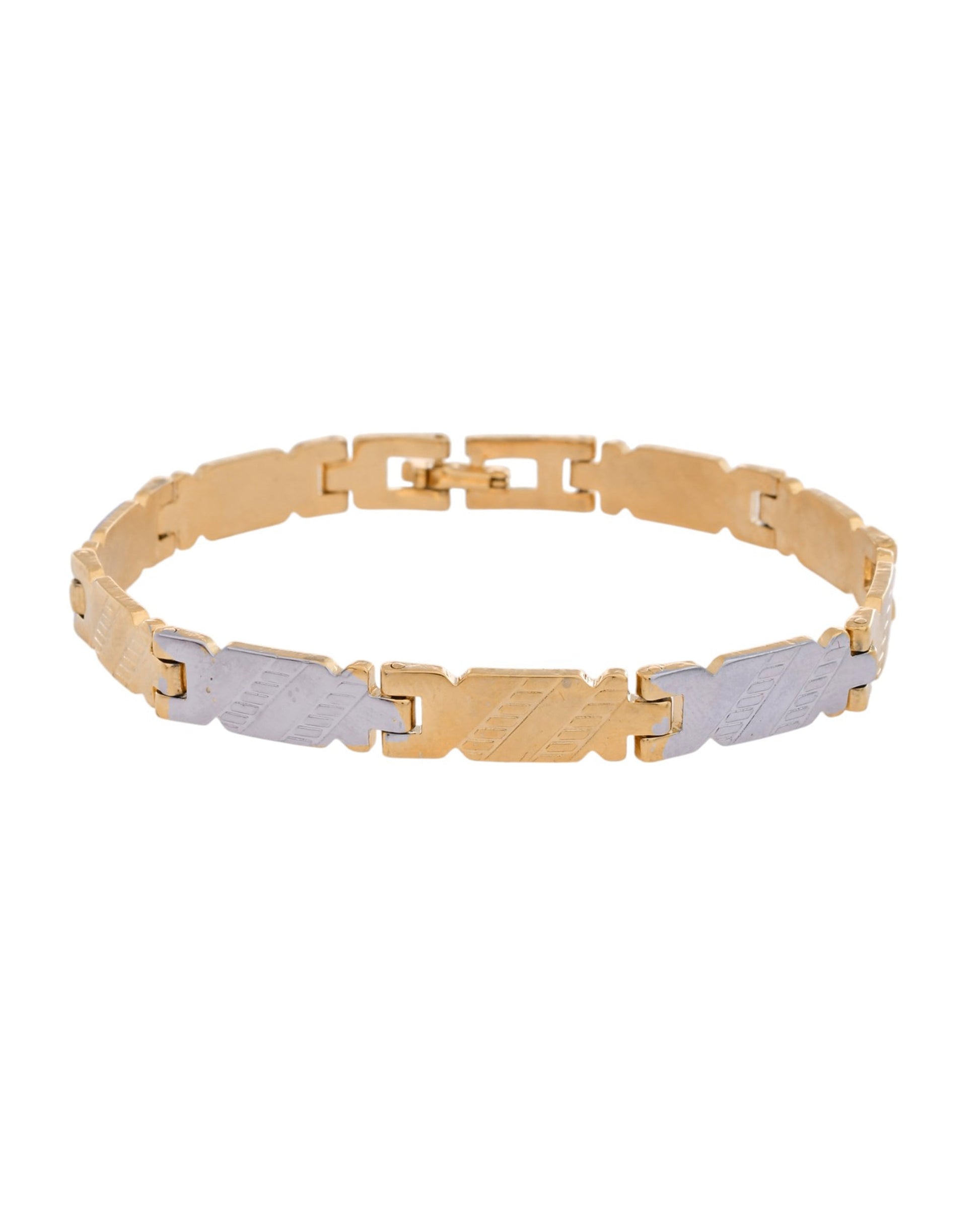 Jewels Nest Elegant Two-Tone Gold & Silver Bracelet - Swadesiicart