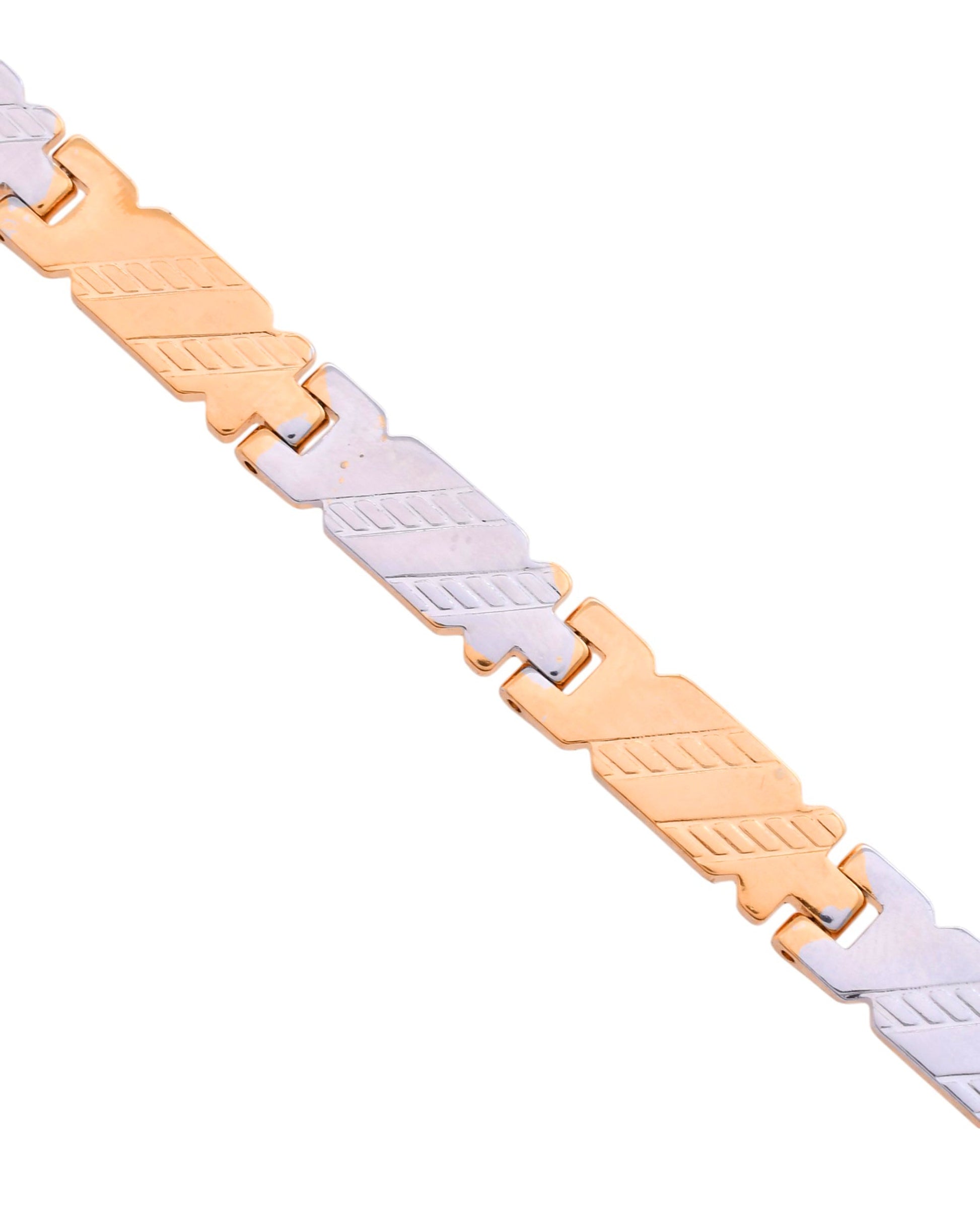 Jewels Nest Elegant Two-Tone Gold & Silver Bracelet - Swadesiicart