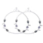 Jewels Nest Set of 2 Silver-Plated Stainless Steel Evil Eye & Heart Charm Beaded Anklets - Swadesiicart