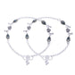 Jewels Nest Set of 2 Silver-Plated Stainless Steel Evil Eye & Heart Charm Beaded Anklets - Swadesiicart