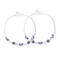 Jewels Nest Set of 2 Silver-Plated Stainless Steel Paisley & Floral Charm Anklets - Swadesiicart